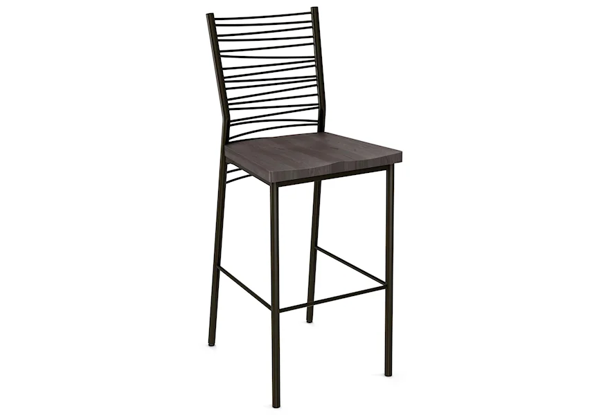 Industrial - Amisco 30" Crescent Bar Stool by Amisco at Esprit Decor Home Furnishings